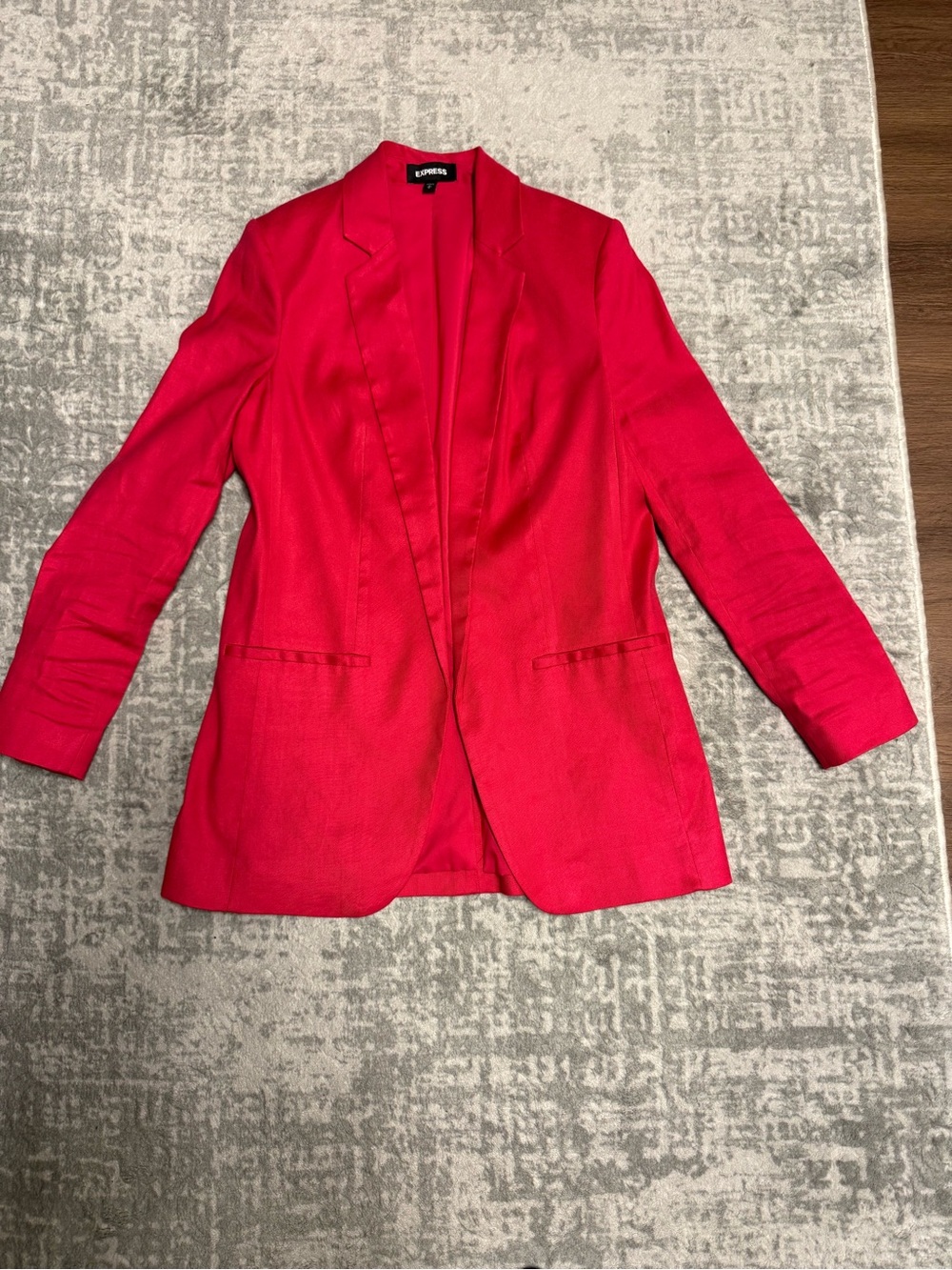 Express Women's Bright Pink Blazer - Open Front Tailored Jacket